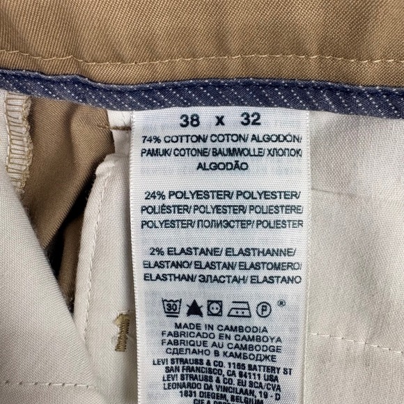 Dockers Relaxed Fit Mens 38x32 Khaki Chinos Pants Cotton Blend Stretch Workwear - Picture 10 of 10